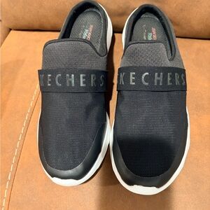Skechers Men's Black and White Slip-On Loafers